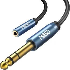 MillSO 1/4인치 to 3.5mm 헤드폰 어댑터 TRS 6.35mm 수 1/8인치 암 스테레오 잭 오디오 앰프 기타 키보드