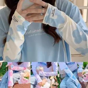 파스텔 꽃무늬 긴팔토시 쿨링 손등 여성암워머