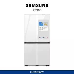 [하이마트] [7월 3주차 이후 순차배송] 비스포크 AI 패밀리허브 4도어 냉장고 RM90H91B1W [864L, 클린 화이