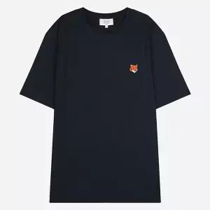 메종키츠네 6S PM00107KJ7026 0413 폭스 헤드 반팔 티셔츠 네이비