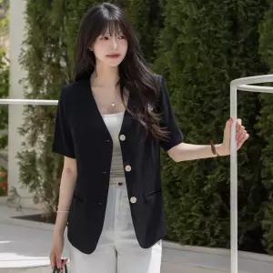 [가볍게툭/데일리] 베이직 노카라 반팔자켓