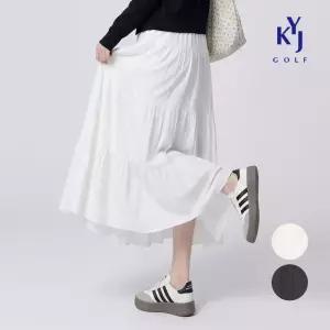 김영주골프 봄여름 캉캉 밴딩 주름 치마 데일리 여성 롱스커트 KQMLSK63