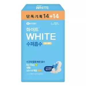 화이트 순한순면 맥시슬림 x 대형 2개 날개형 14+14P 초간편 사용이편리한 위생 커버 패드