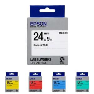 엡손 라벨 테이프 SS24K-PX - 24mm 백 흑문자/카트리지/리필/프린트/프린터/네이밍/분류/표기/용/산업/택배