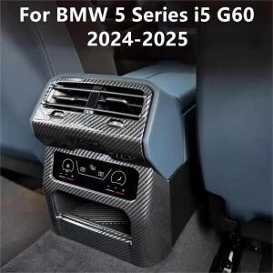 BMW 5 시리즈 i5 G60 2024-2025 차량용 리어 에어벤트 장식 커버, 리어 에어컨 벤트 킥 패드, 카본 파이버