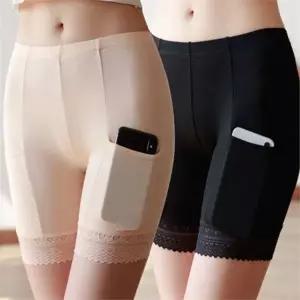 여성 주머니 속바지 데일리 편안한 레이스 여성 속바지 하이 이너웨어 레깅스 보정 속옷