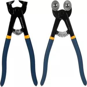 마누포레 2pcs 유리 타일 니퍼 헤비 듀티 휠드 모자이크 부드러운 그립감과 탄화물 텅스텐 강철 팁이 있는