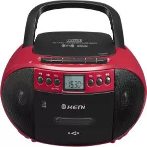 G Keni 휴대용 CD 및 카세트 플레이어 붐박스 콤보 리모컨이 있는 테이프 레코더 AM FM 라디오 이어폰 잭이