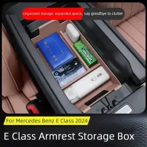 메르세데스 벤츠 E 클래스 W24 2024 E300 E260 E450 E220용 차량 센터 콘솔 암레스트 박스 수납 트레이