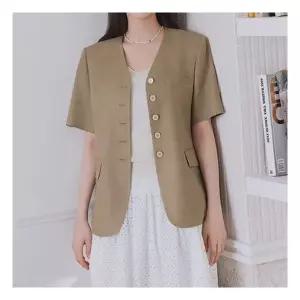 [매장정품] 더엣지 [TAG가 139,800원] 린넨 혼방 반팔 자켓 WZJK3G04 2242386