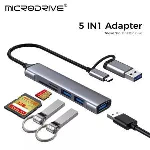 USB C 허브 3/5/6 in 1 메모리 카드/USB 플래시/SD 어댑터/USB 2.0/3.0 미니 리더기/TF 6 슬롯