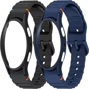 갤럭시 워치 8/7용 스마트 밴드 40mm 및 삼성 울트라 케이스 7/8/Ultra용 화면 보호기가 있는 2팩 통기성