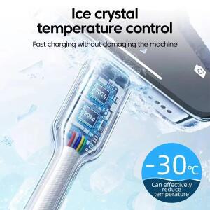 PD 65W B C- C 고속 충전 케이블 iPhone 16 15 Pl Pro Max Xiaomi 데이터 와이어 용  크리스탈 코드