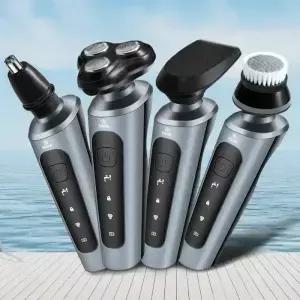 남성용 새로운 9D 전기 면도기 USB 차량용 고출력 전신 세척 수염 칼 4inone 충전식