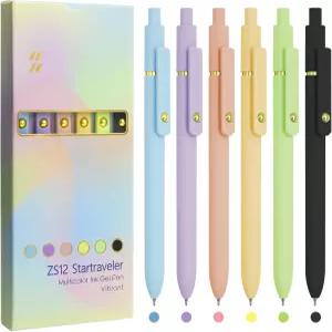 UIXJODO 컬러 펜 6개의 세밀한 점 매끄러운 필기 노트 플래너용 0.5mm 잉크 젤 간호사 교사를 위한 학용품