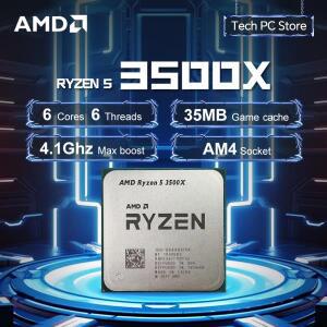 리뉴얼 AMD Ryzen 5 3500X 3.6GHz 소켓 AM4 6코어 6스레드 65W R5 7NM L3=32M 프로세서 DDR4 쿨러 리스