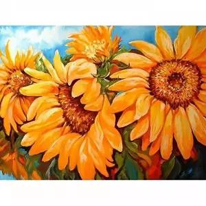 고품질 TBZ 부귀 해바라기 (패브릭) 보석십자수 30x40 꽃보석십자수 DIY키트 다이아몬드페인팅 WFNKACS
