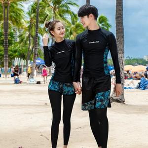 래쉬가드 세트 수영복 빅사이즈 집업 커플 레쉬가드 래시가드 반팔 이너남녀공용 긴팔 커플 서핑 세트 래쉬