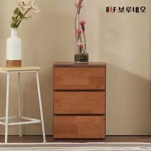 [보루네오]앳홈 미닉스 러버우드 원목 3단 400 서랍장_착불배송