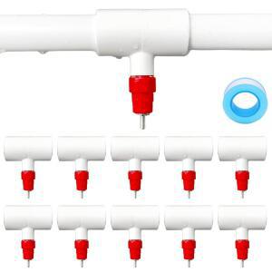 (10팩) 닭 급수기 + PVC 티 가금류 시스템 오리용 급수 DIY 티, 피팅, 수평 1.3CM(1 및 토끼, 파이핑, 거위, /2인치)