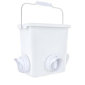 자동 닭 모이통 9.1KG(20파운드) 사료 용기 병아리 닭장 버킷, 방수 키트 포함, 피더 3개 액세서리 암탉 포트 오리