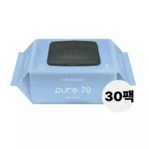 슈퍼대디 퓨어70 물티슈 캡형 70매 30팩