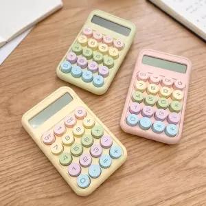 귀여운 파스텔 청축 전자 계산기 레트로 키캡 미니 기계식 키보드형 키감좋은 예쁜 계산기