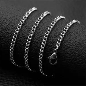 [하프클럽/]써지컬스틸 목걸이 4mm 체인 목걸이 남자친구 커플 스테인리스