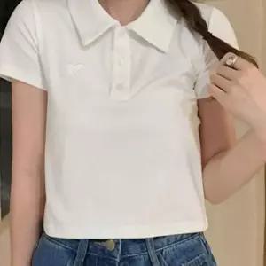 반팔티 여성 카라티 크롭 티셔츠 데일리 반팔 셔츠 캐주얼 상의