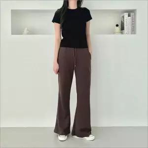 여성 부츠컷 팬츠 허리밴딩 나팔바지 스판 트레이닝 3종 세트