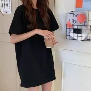 반팔티 여성 데일리 박스티 무지 라운드 티셔츠 3컬러