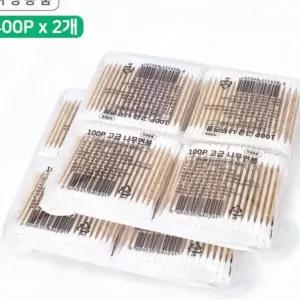 800p 4p 나무 흡수력 귀청소 멸균면봉 위생 정리 뛰어난 안전 유아 화장 아기면봉