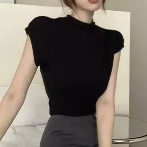 반팔티 여성 여름 슬림핏 반목 캡소매 티셔츠 3색 세트