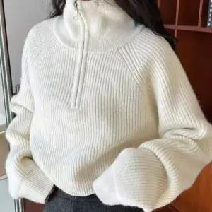 여성 니트 티셔츠 골지 카라 반집업 상의 데일리 홈웨어