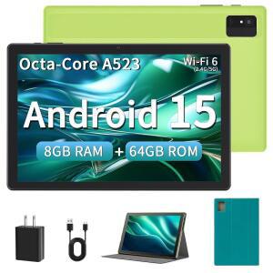 성인용 안드로이드 15 태블릿 10인치 태블릿 - 옥타코어 프로세서 8GB RAM 64GB ROM 1TB 확장 WI-FI 6(2.4G&5G) 듀얼 카메라 5000MAH 배터리 GMS 인증 GOOGLE 컴퓨터