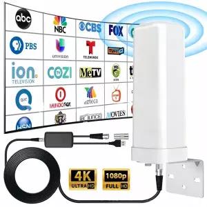 dmb안테나 야외용 디지털 TV 안테나 35dBi 원격 신호 증폭기 4K 1080P HDTV 채널 ATSC DVB-T DMB-T ISDB-T