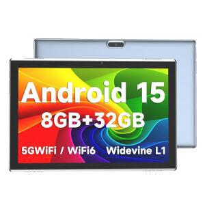ZZB 10인치 태블릿 안드로이드 15 PC 10.1인치 DDR4 8GB RAM 32GB ROM 2MP+8MP 듀얼 카메라 5G WIFI-6 BT 지원 1TB 확장 IPS 6000MAH 배터리 강력한 성능 태블릿(파란색)