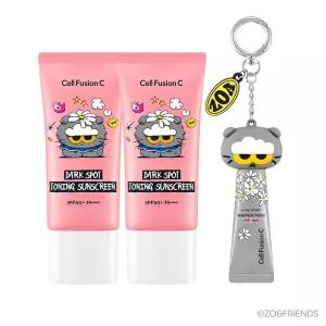 맑은톤밀착썬조앤프렌즈 콜라보 셀퓨전씨 토닝 썬스크린 35ml 더블 기획 +10ml+조앤프렌즈 캡 키링 4068135