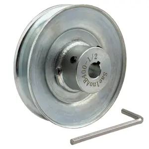 Saelno AB400-1/2 싱글 그루브 웹 쉬브 v 벨트 풀리 4인치 OD 1/2인치 보어 모터 카본 스틸 A B 5L 4L