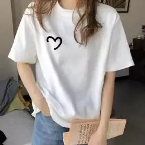 반팔티 여성 면 하트 이너 티셔츠 화이트 1P 베이직