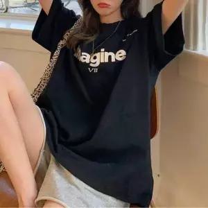 반팔 티셔츠 여성 오버핏 홈웨어 파자마 레터링 이지룩