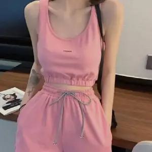 반바지 상하세트 여성 스포츠 크롭 민소매 나시 티셔츠
