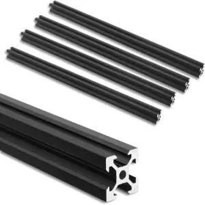 JiGiU 4PCS 400mm T 슬롯 2020 알루미늄 압출 유럽 표준 레일 DIY 3D 프린터 및 CNC 기계-블랙용 양극 산화