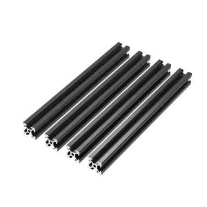 4PCS 2020 V형 알루미늄 프로파일 500mm 유럽 표준 선형 레일 양극 산화 처리된 3D 프린터용 검은색 압출