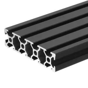 uxcell T 슬롯 2080 알루미늄 압출 프로파일 유럽 표준 300mm x 아노다이징 블랙 선형 레일 프레임 3D