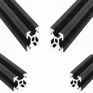 4pcs 400mm(15.75인치) 2020 T-슬롯 알루미늄 압출 레일 블랙 아노다이징 유럽 표준 3D 프린터 CNC 기계 및