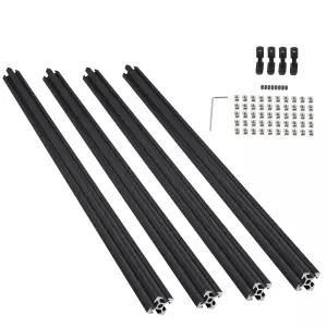 알루미늄 프로파일 압출 2020 500mm 4PCS V 슬롯 블랙 유럽 표준 양극 산화 처리 CNC 4세트 커넥터 너트