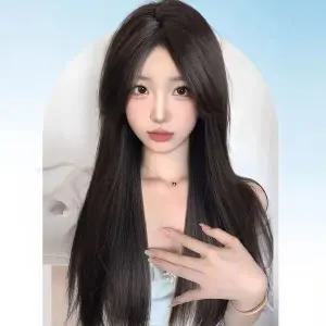 [하프클럽/]슈켄 간단착용 산뜻한 시스루뱅 사이드뱅 긴생머리 가발