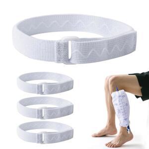 아우르미라이 미끄럼 방지 카테터 다리 가방 스트랩 25인치 / 64CM | 실리콘 그립 조절 가능한 후크 앤 루프 허벅지 배치 폴리 배액 가방용 확장 핏 재사용 가능 세척 4PCS