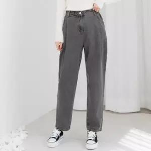 청바지 오버핏 롤업 그래이 배기 빅사이즈 데님 여자